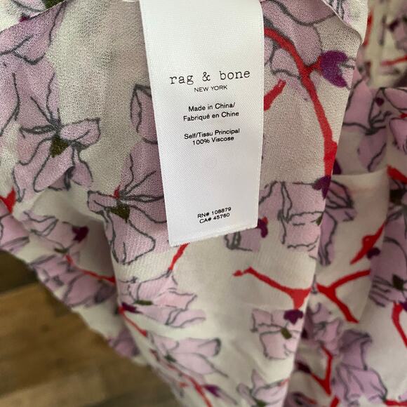 Rag & Bone Short Sleeve Button Down Silk Top Womens XS Extra Small - Picture 4 of 4